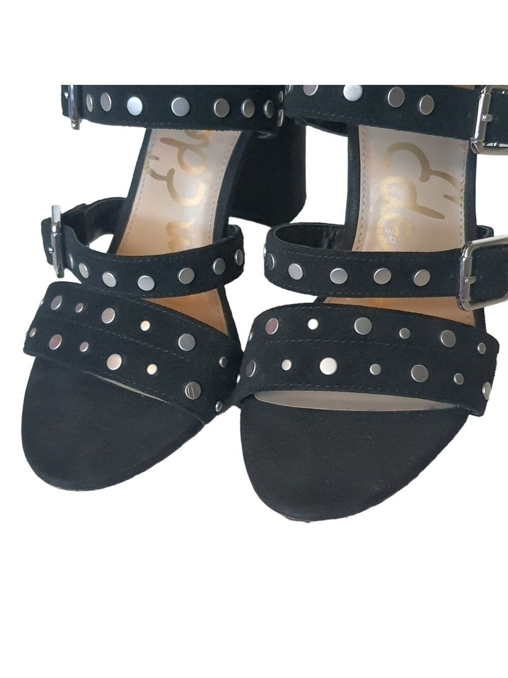 Sam Edelman Studded Strappy Buckled Heels Womens 7.5 - Picture 3 of 16